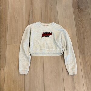 Rare Vtg Levi's Original Logo Crop Sweatshirt Gray 90s Retro Streetwear small